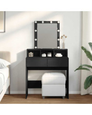 Coiffeuse avec LED noir 80x41x144,5 cm | Mobilier & Déco