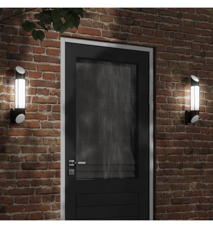 Applique murale d'extérieur noir acier inoxydable | Mobilier & Déco