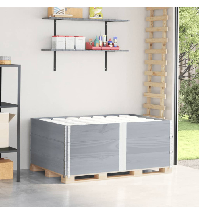 Colliers de palette 3 pcs gris 150x100 cm bois de pin solide | Mobilier & Déco