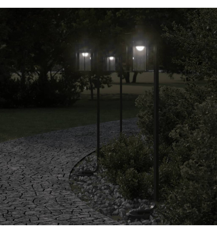 Lampadaire d'extérieur noir 100 cm acier inoxydable | Mobilier & Déco