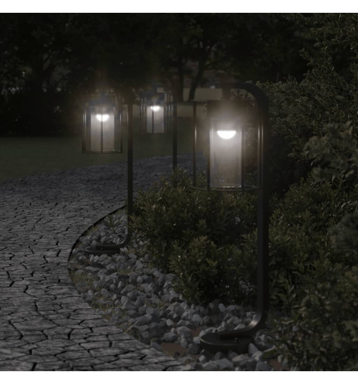Lampadaire d'extérieur noir 60 cm acier inoxydable | Mobilier & Déco