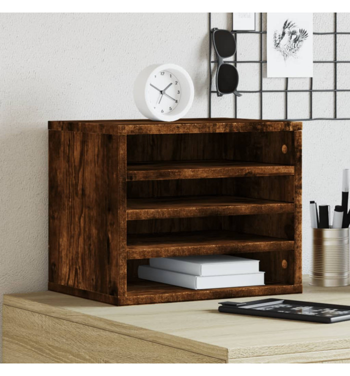 Organisateur de bureau chêne fumé 36x26x29,5 cm | Mobilier & Déco