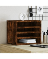 Organisateur de bureau chêne fumé 36x26x29,5 cm | Mobilier & Déco