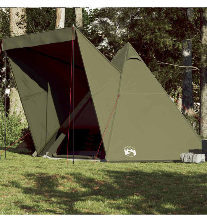 Tente familiale tipi 6 personnes vert olive imperméable | Mobilier & Déco
