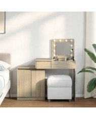 Coiffeuse avec LED chêne sonoma 115x37x110,5 cm | Mobilier & Déco
