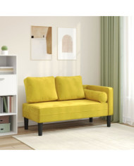 Chaise longue avec coussins jaune velours | Mobilier & Déco