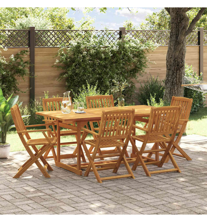 Ensemble à manger de jardin 7 pcs bois massif d'acacia | Mobilier & Déco