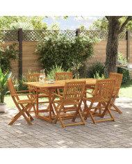 Ensemble à manger de jardin 7 pcs bois massif d'acacia | Mobilier & Déco