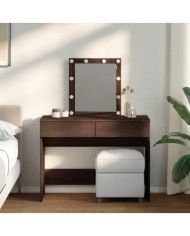 Coiffeuse avec LED chêne marron 100x40x130 cm | Mobilier & Déco