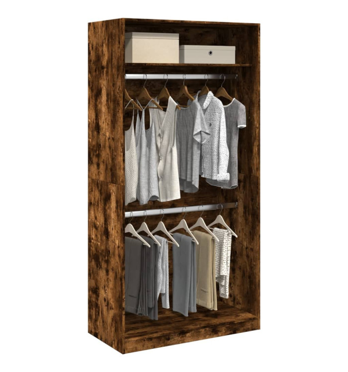 Garde-robe chêne fumé 100x50x200 cm bois d'ingénierie | Mobilier & Déco