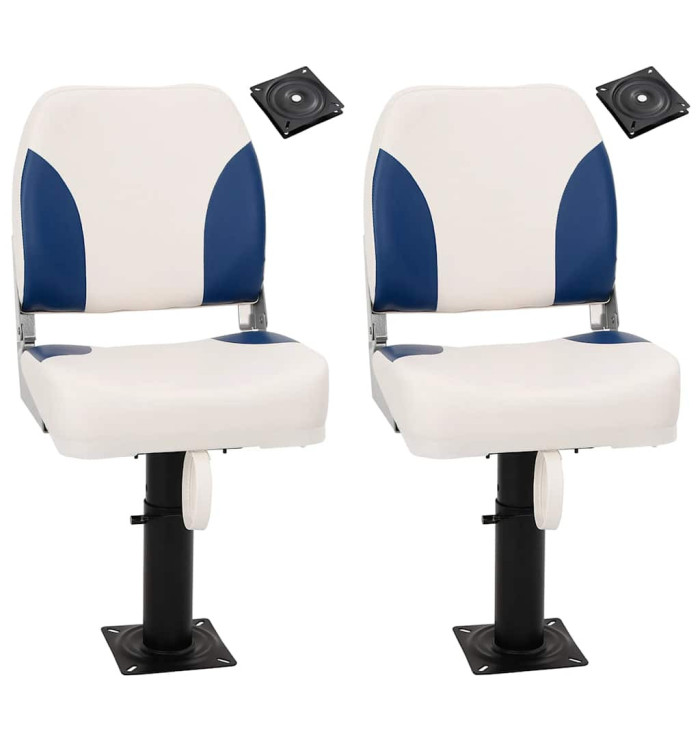 Sièges bateau lot de 2 piédestal hauteur réglable pivotant 360° | Mobilier & Déco