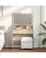 Coiffeuse avec LED chêne sonoma 80x41x134,5 cm | Mobilier & Déco