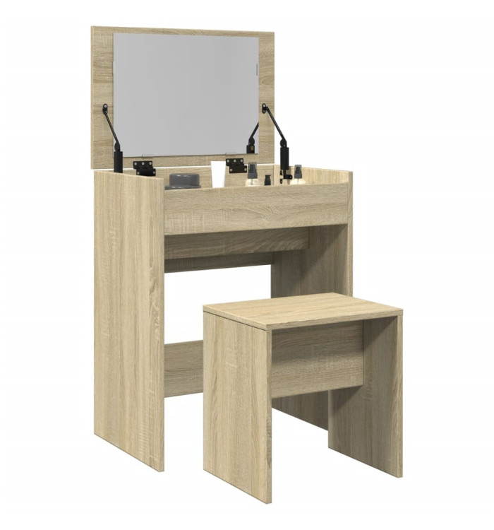 Coiffeuse et tabouret chêne sonoma 60x40x113,5 cm | Mobilier & Déco