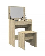 Coiffeuse et tabouret chêne sonoma 60x40x113,5 cm | Mobilier & Déco