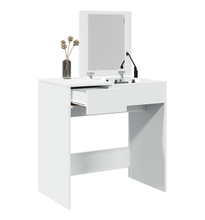 Coiffeuse avec miroir blanc 73x46,5x120 cm | Mobilier & Déco