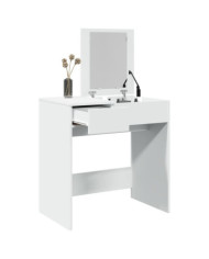 Coiffeuse avec miroir blanc 73x46,5x120 cm | Mobilier & Déco