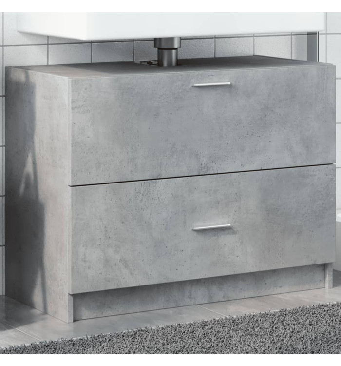Armoire d'évier gris béton 78x37x59 cm Bois d'ingénierie | Mobilier & Déco