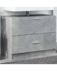 Armoire d'évier gris béton 78x37x59 cm Bois d'ingénierie | Mobilier & Déco