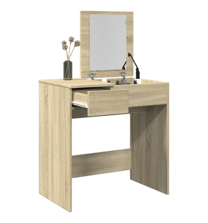 Coiffeuse avec miroir chêne sonoma 73x46,5x120 cm | Mobilier & Déco