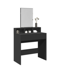 Coiffeuse avec miroir noir 80x41x144,5 cm | Mobilier & Déco