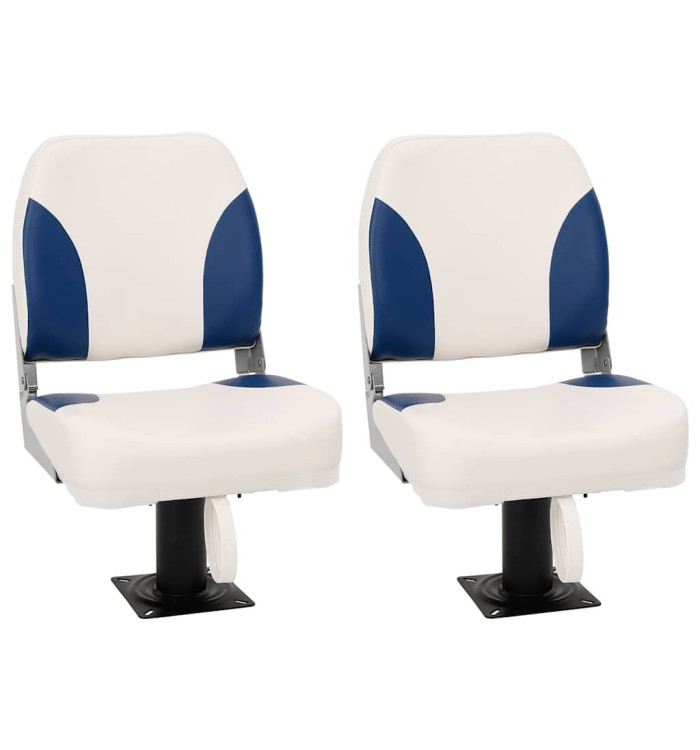 Ensemble de sièges de bateau pliables 4 pcs bleu et blanc | Mobilier & Déco