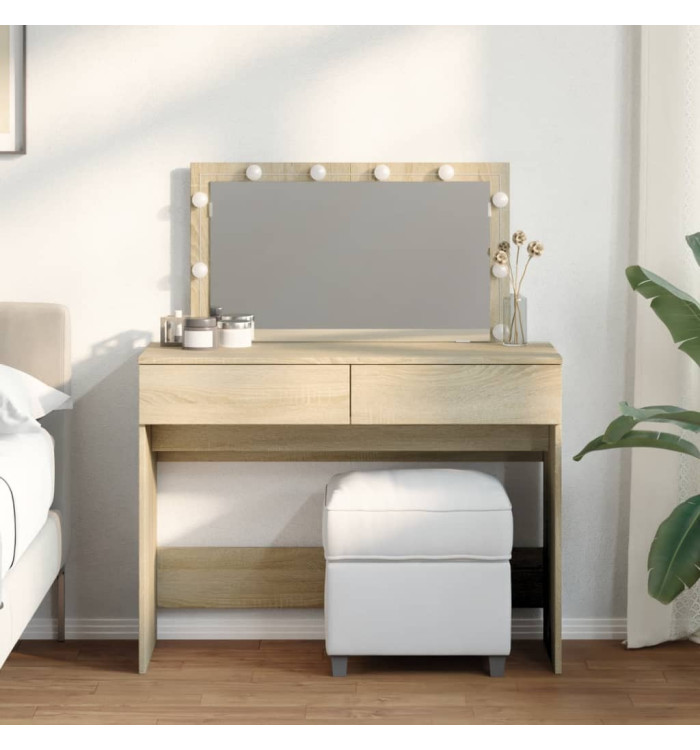 Coiffeuse avec LED chêne sonoma 100x40x120 cm | Mobilier & Déco