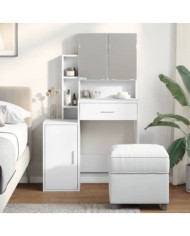 Coiffeuse avec armoire blanc 80x35x132 cm | Mobilier & Déco