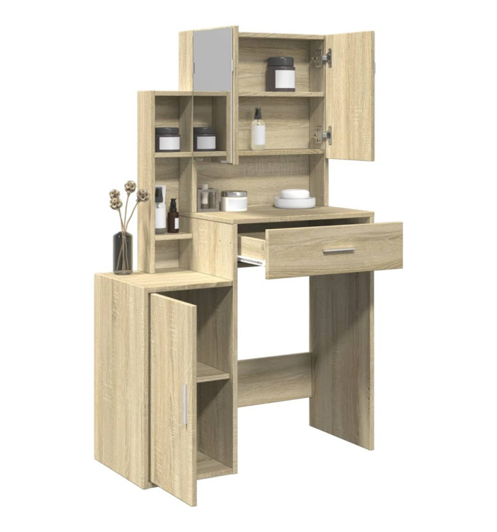 Coiffeuse avec armoire chêne sonoma 80x35x132 cm | Mobilier & Déco