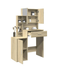 Coiffeuse avec armoire chêne sonoma 80x35x132 cm | Mobilier & Déco