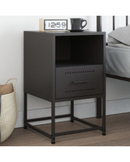 Table de chevet noir 36x39x60,5 cm acier | Mobilier & Déco