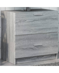 Meuble d'évier sonoma gris 59x37x59 cm bois d'ingénierie | Mobilier & Déco
