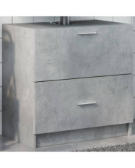 Armoire d'évier gris béton 59x37x59 cm Bois d'ingénierie | Mobilier & Déco