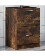 Meuble d'évier chêne fumé 40x37x59 cm bois d'ingénierie | Mobilier & Déco