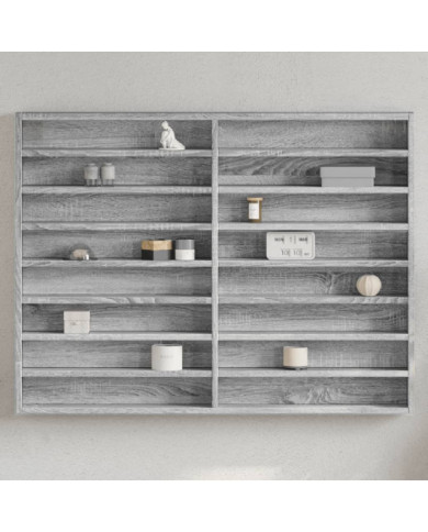 Armoire à vitrine sonoma gris 100x8,5x75 cm bois d'ingénierie | Mobilier & Déco