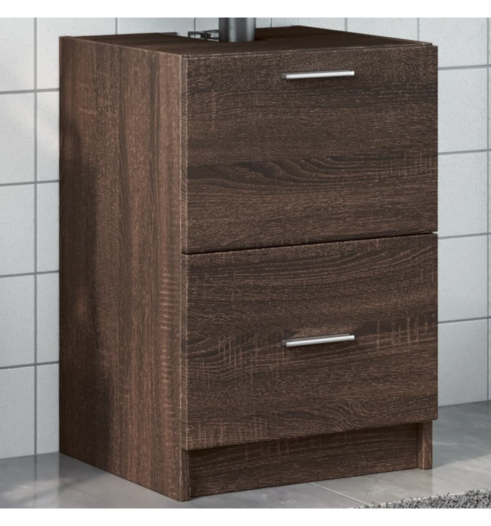 Meuble d'évier chêne marron 40x37x59 cm bois d'ingénierie | Mobilier & Déco