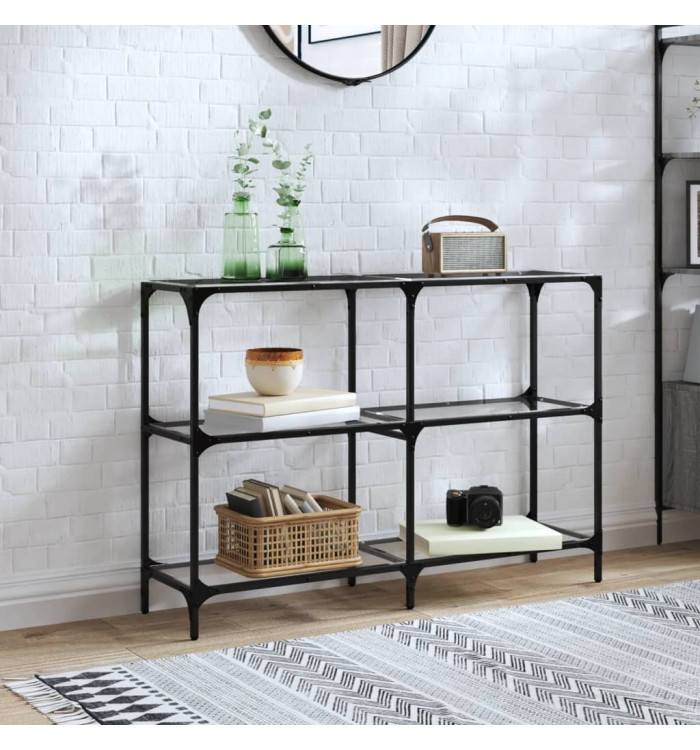 Table console avec dessus en verre transparent 118,5x30x81 cm | Mobilier & Déco