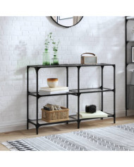 Table console avec dessus en verre transparent 118,5x30x81 cm | Mobilier & Déco