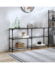Table console avec dessus en verre transparent 158,5x30x81 cm | Mobilier & Déco