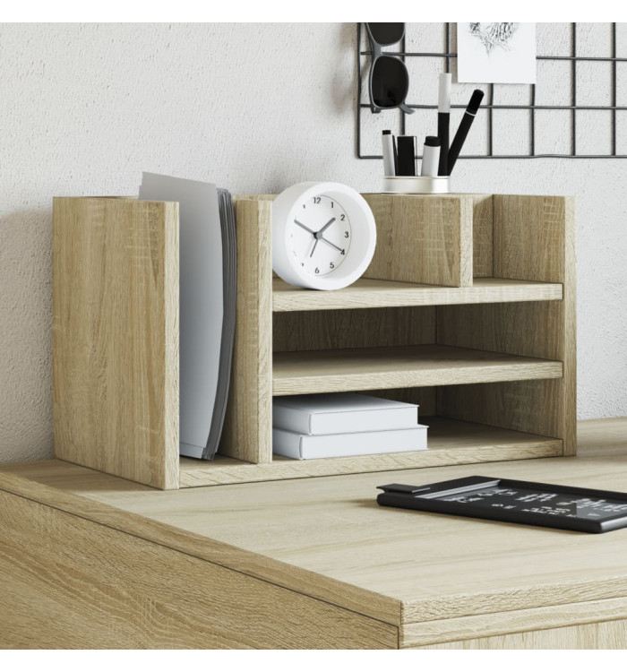 Organisateur de bureau chêne sonoma bois d'ingénierie | Mobilier & Déco