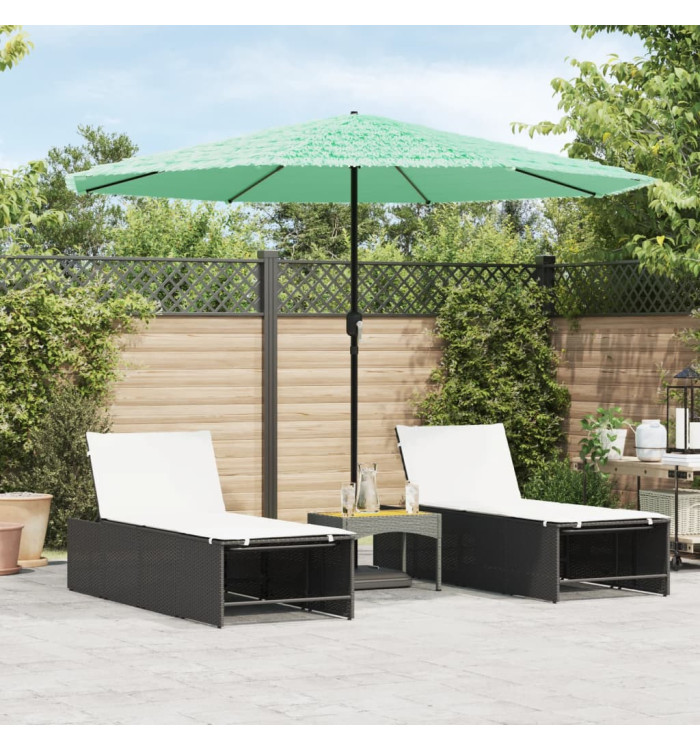 Parasol de jardin avec mât en acier vert 324x324x247 cm | Mobilier & Déco