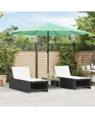 Parasol de jardin avec mât en acier vert 324x324x247 cm | Mobilier & Déco