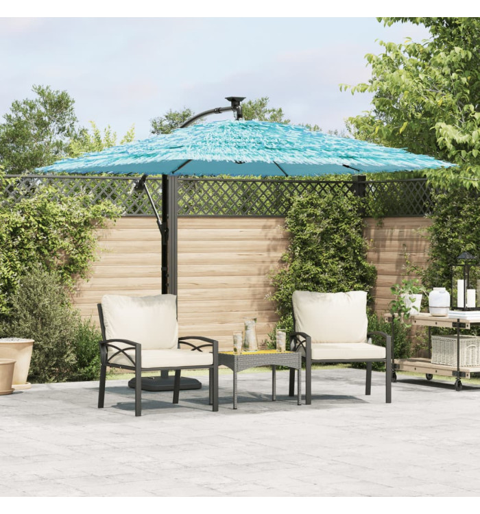 Parasol de jardin avec mât en acier bleu 246x246x230 cm | Mobilier & Déco