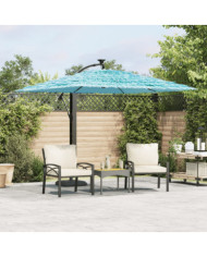 Parasol de jardin avec mât en acier bleu 246x246x230 cm | Mobilier & Déco
