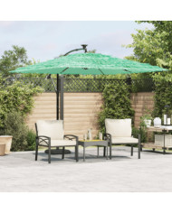 Parasol de jardin avec mât en acier vert 269x269x235 cm | Mobilier & Déco