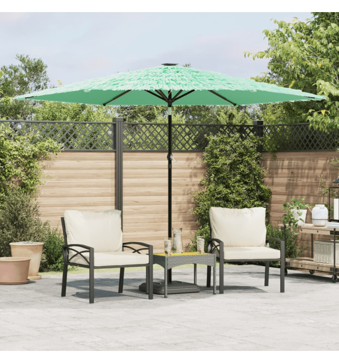 Parasol de jardin avec mât en acier vert 288x288x225 cm | Mobilier & Déco