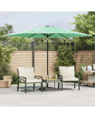 Parasol de jardin avec mât en acier vert 288x288x225 cm | Mobilier & Déco