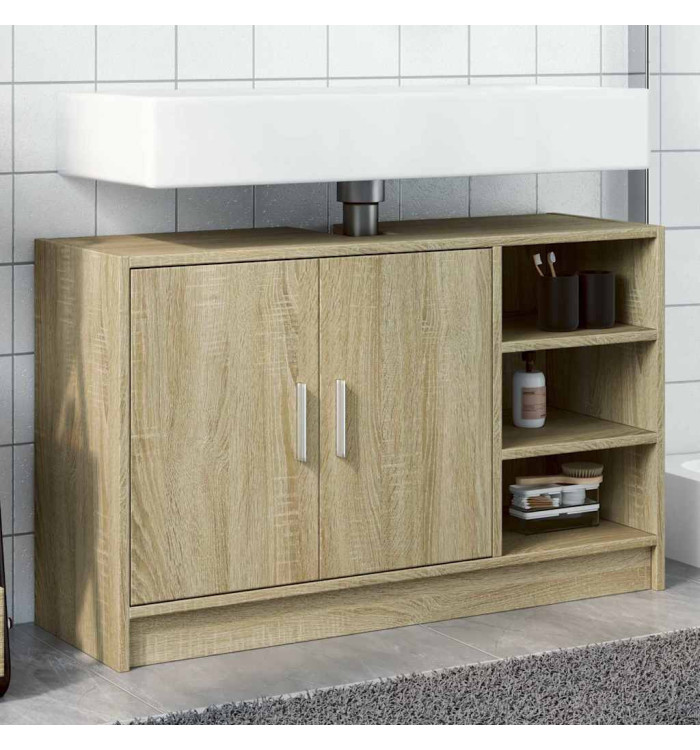 Armoire d'évier chêne sonoma 90x29x55 cm bois d'ingénierie | Mobilier & Déco