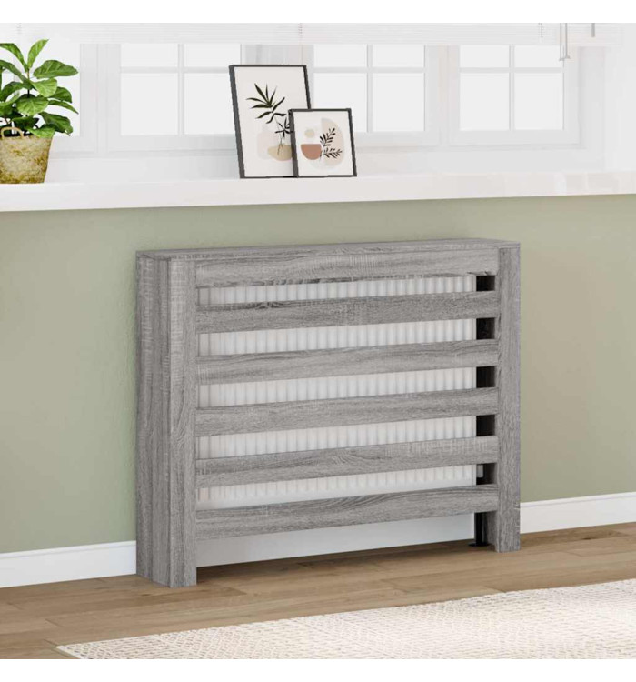 Cache-radiateur sonoma gris 104x20x82 cm bois d'ingénierie | Mobilier & Déco