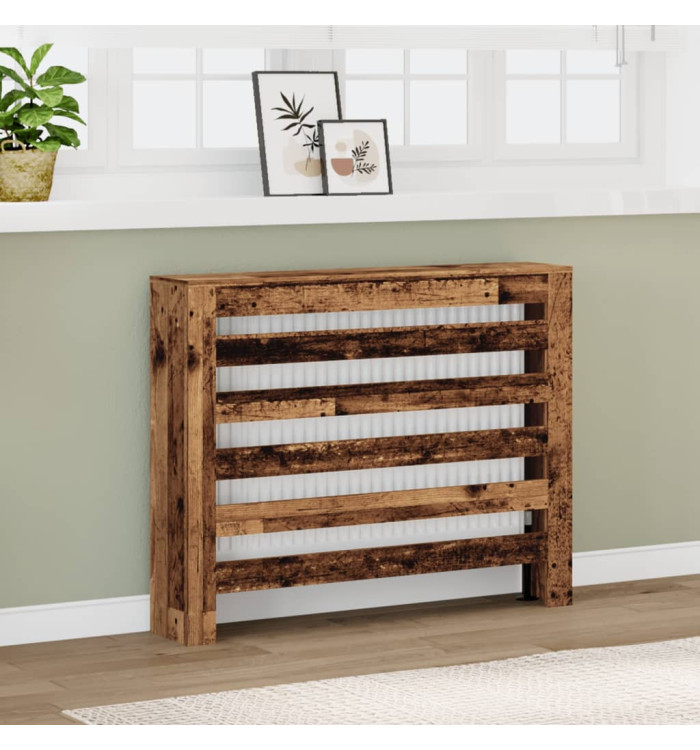 Cache-radiateur vieux bois 104x20x82 cm bois d'ingénierie | Mobilier & Déco