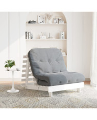 Canapé-lit futon avec matelas 90x206x11 cm bois massif de pin | Mobilier & Déco